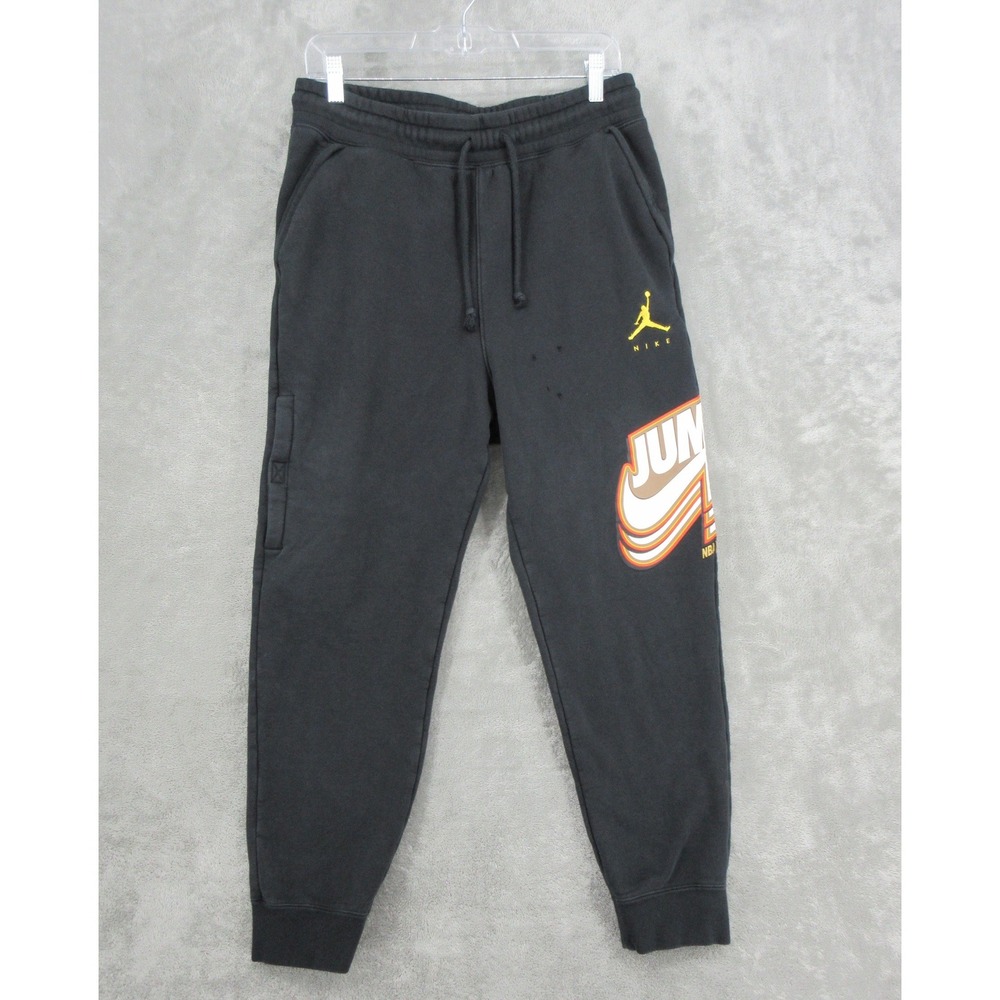 Nike Jordan Pants Mens Size Me Jumpman Logo Fleece Jogger Sweats Athletic Black